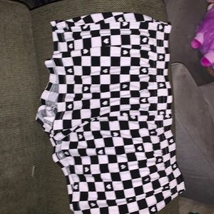 womens heart checkered booty shorts